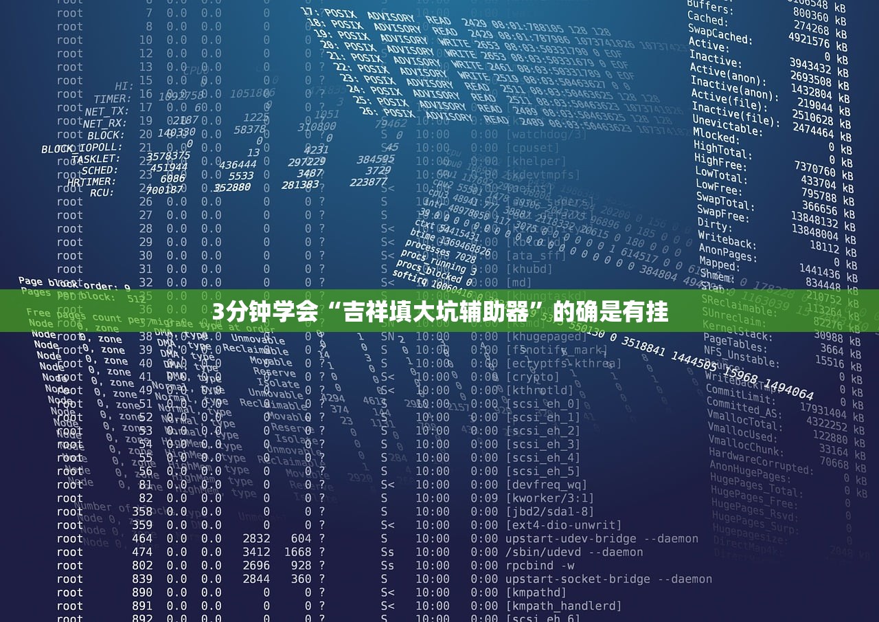3分钟学会“吉祥填大坑辅助器”的确是有挂