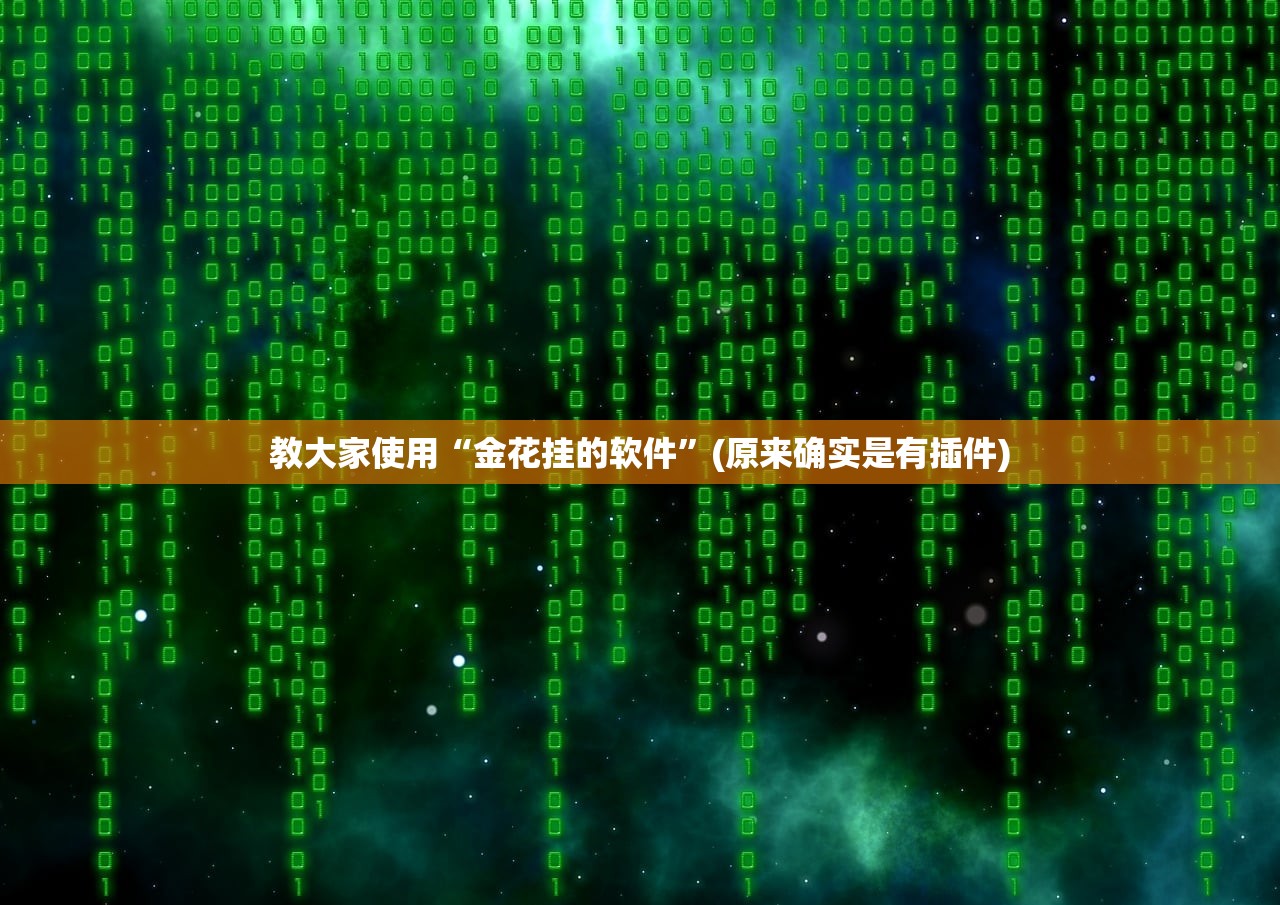 教大家使用“金花挂的软件	”(原来确实是有插件)