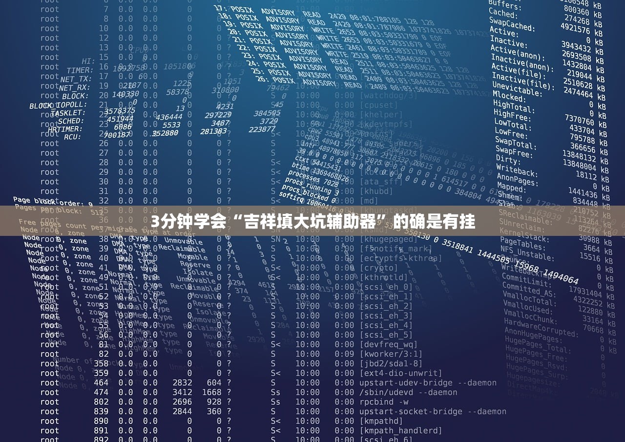 3分钟学会“吉祥填大坑辅助器”的确是有挂